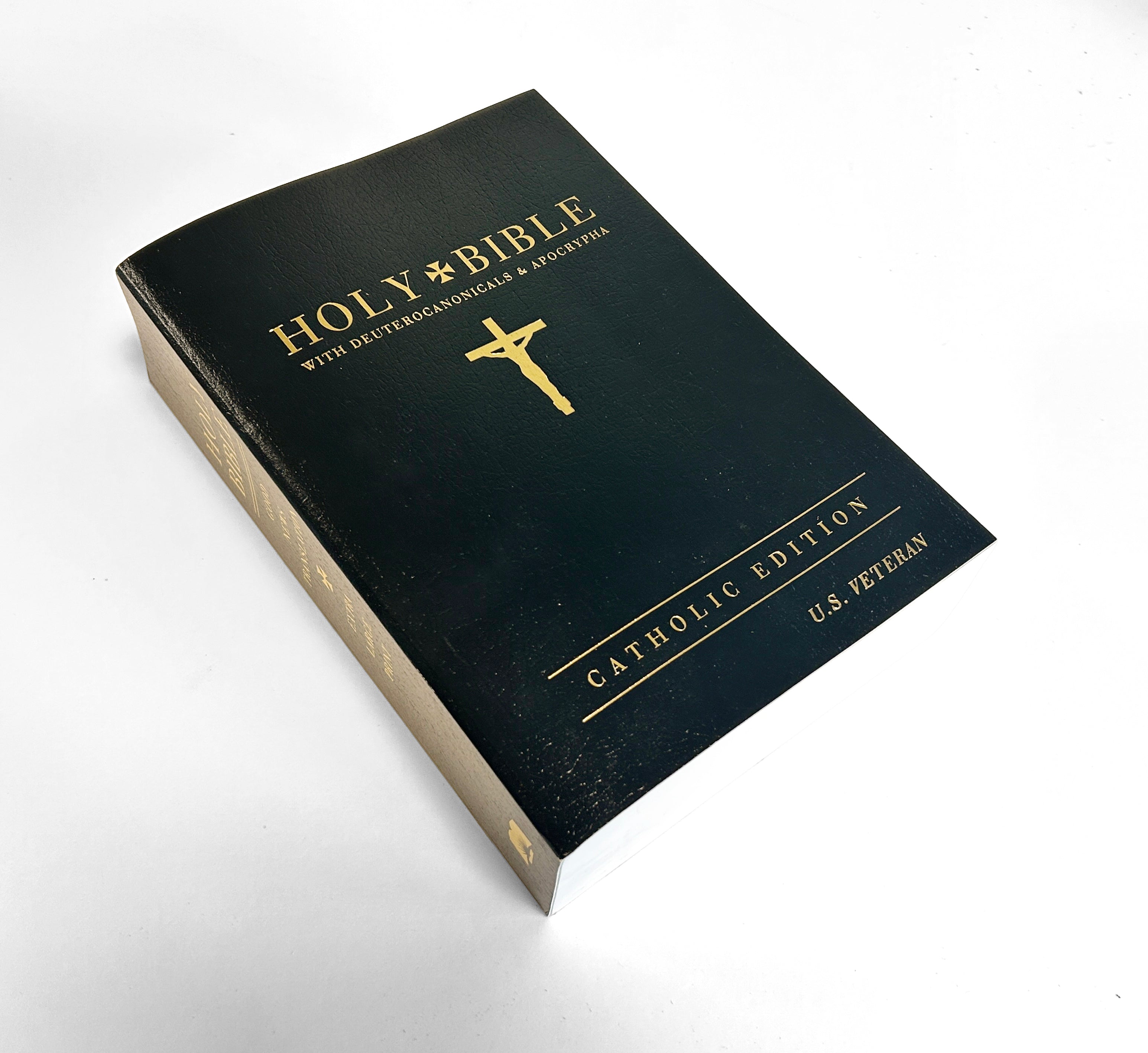 Veteran Bible Catholic - Black (Large Print)