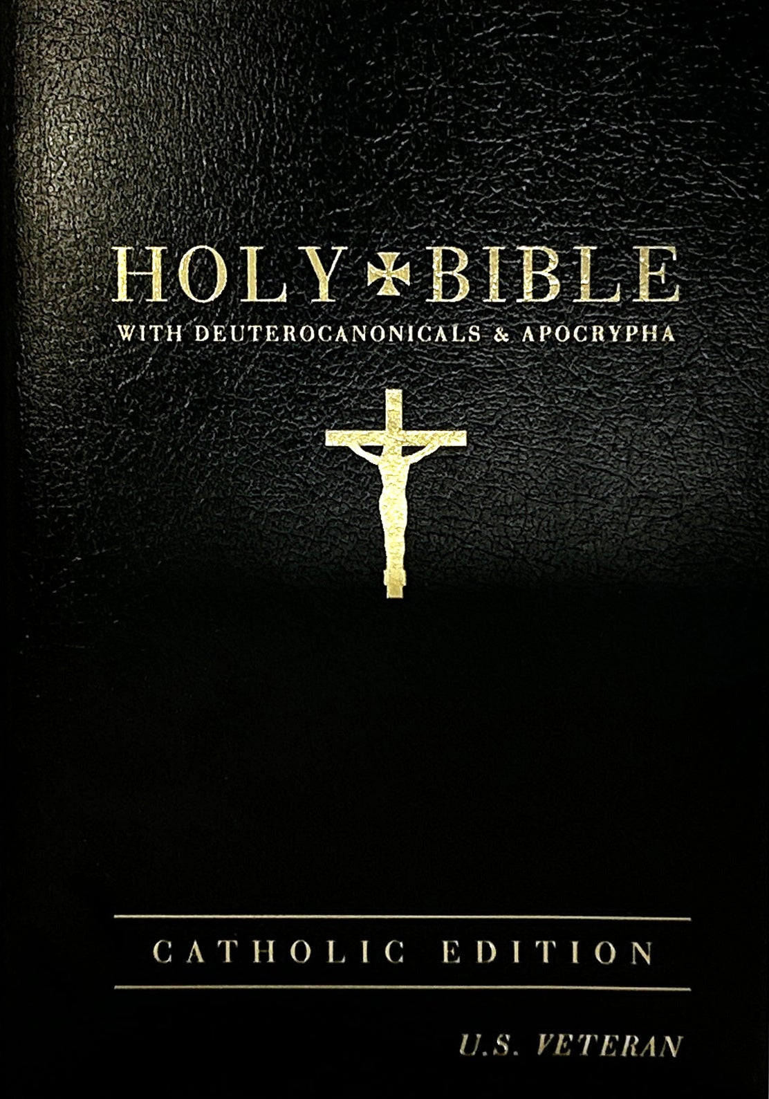 Veteran Bible Catholic - Black (Large Print)