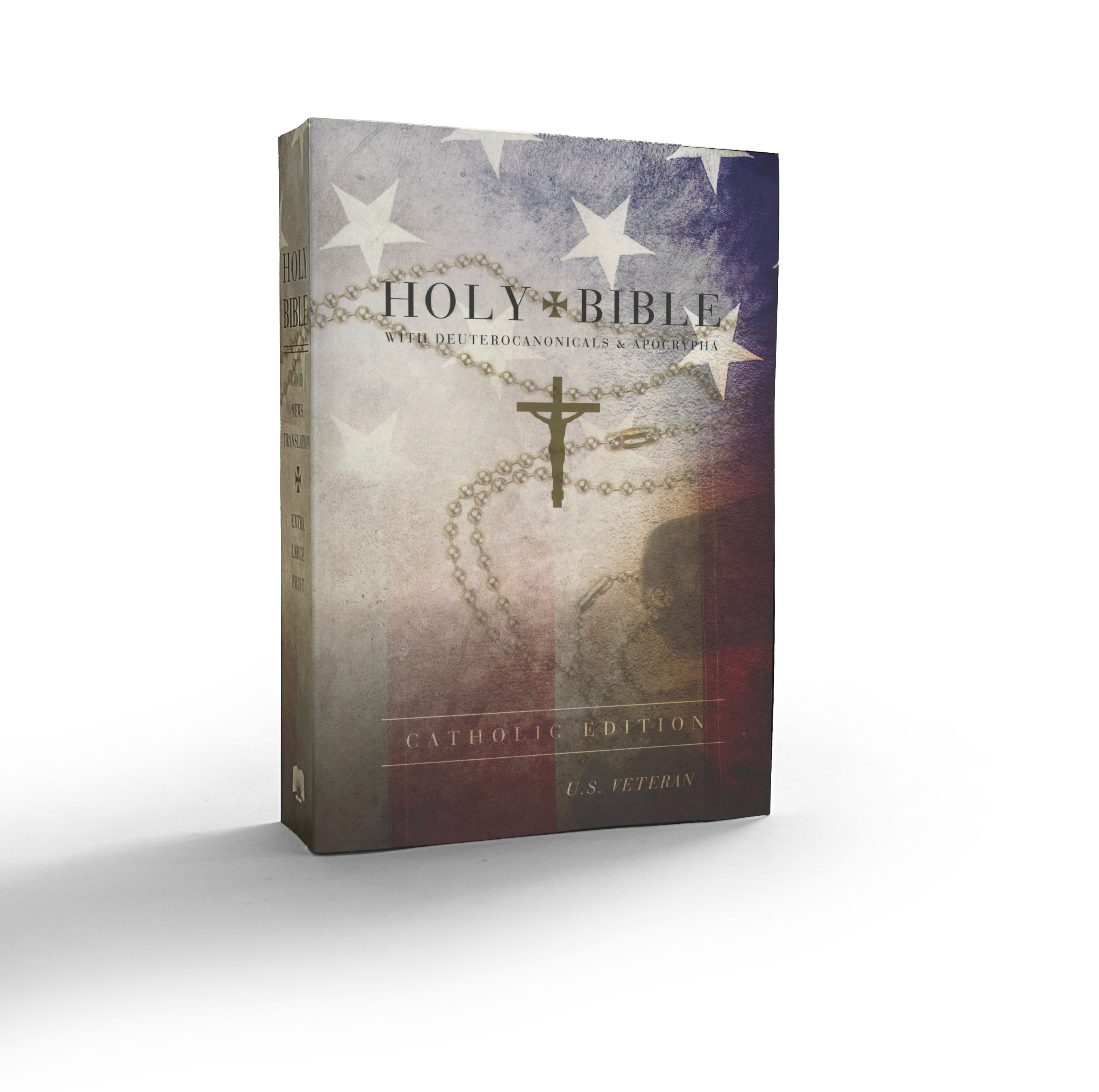Veteran Bible Catholic - Flag (Large Print)